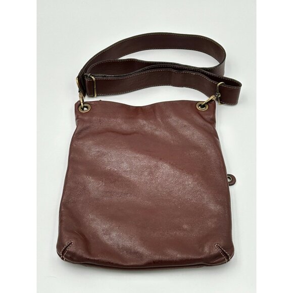 Avorio Crossbody Bag Womens Brown Leather Made in Italy Adj Strap 13"x10"x1" Y2K - Picture 3 of 9